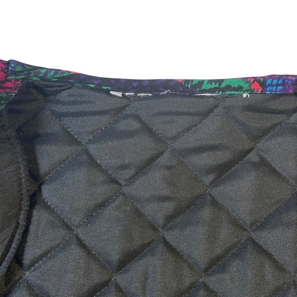 Vintage Quilted Jacket Skirt Set‎ Abstract Print 80s 90s Colorful Retro - Picture 16 of 16